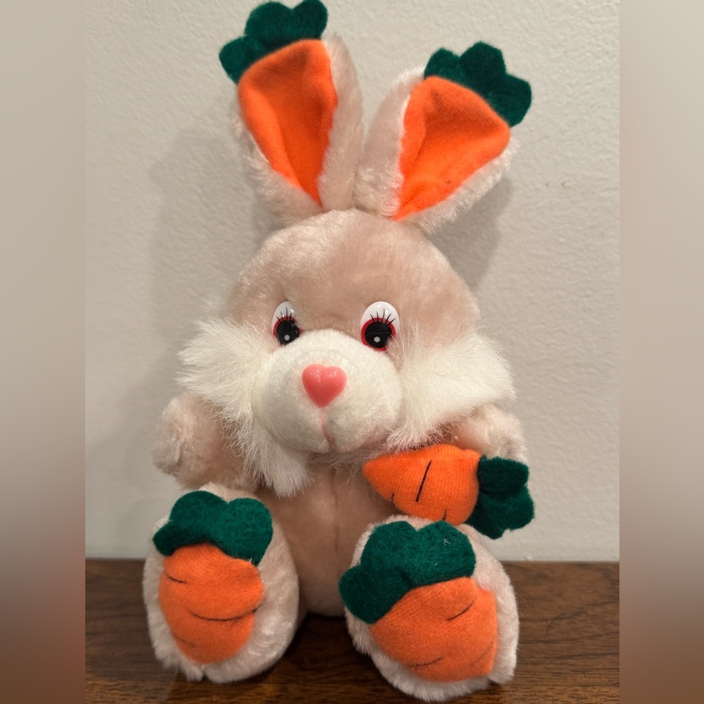 Vintage 1972 John Henry Plush Bunny Rabbit Holding a Carrot w/ Carrot Ears Feet